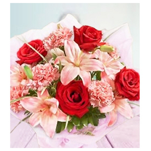百合玫瑰混和花束 送花到台灣,送花到大陸,全球送花,國際送花