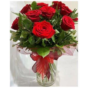 Red roses and vase 送花到台灣,送花到大陸,全球送花,國際送花