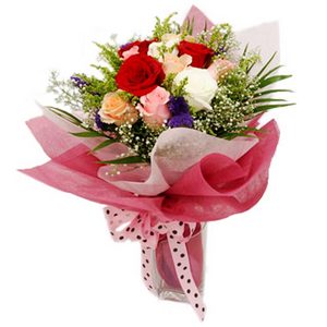 多彩多姿_混合玫瑰 送花到台湾,送花到上海,全球送花,国际送花