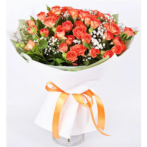 橘粉色玫瑰花束-大型花束 送花到台灣,送花到大陸,全球送花,國際送花