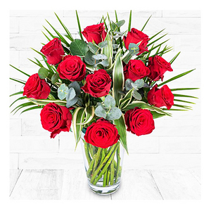 Red rose in vase 送花到台灣,送花到大陸,全球送花,國際送花
