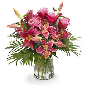 Pink Blush-Lilies,Rose 送花到台灣,送花到大陸,全球送花,國際送花