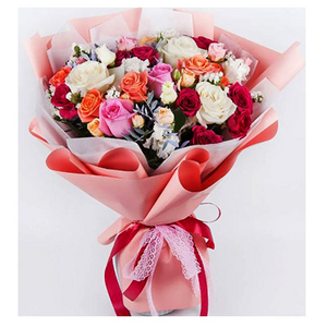 漂亮-混色玫瑰花束 送花到台灣,送花到大陸,全球送花,國際送花