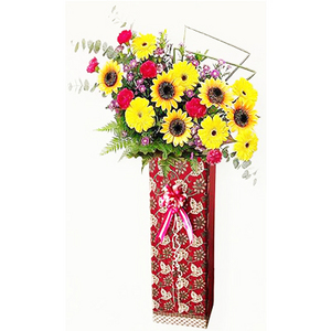 开幕志庆高架花篮-灿烂的阳光 送花到台湾,送花到上海,全球送花,国际送花