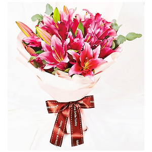 至高无上的爱-粉色百合花束 送花到台湾,送花到上海,全球送花,国际送花