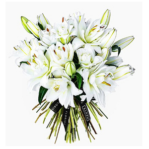 Condolence Bouquet - Pure White 送花到台灣,送花到大陸,全球送花,國際送花