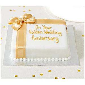 Square cake with golden ribbon (text on the surface of the cake can be customized) 送花到台灣,送花到大陸,全球送花,國際送花