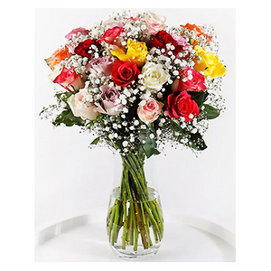 18朵混色玫瑰花束 送花到台灣,送花到大陸,全球送花,國際送花