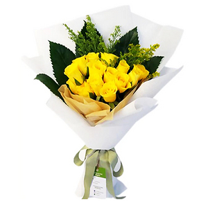 Happy Charm-yellow roses  bouquet 送花到台灣,送花到大陸,全球送花,國際送花