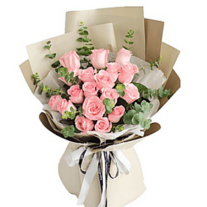 24朵粉玫瑰花束 送花到台灣,送花到大陸,全球送花,國際送花