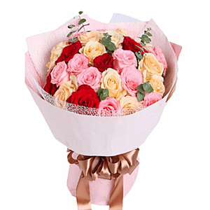 24朵混色玫瑰 送花到台灣,送花到大陸,全球送花,國際送花