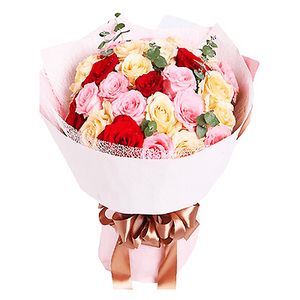 24朵混色玫瑰花束 送花到台湾,送花到上海,全球送花,国际送花