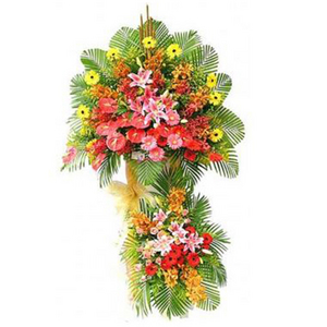 喜庆开幕高架花篮-彭湃的祝贺 送花到台湾,送花到上海,全球送花,国际送花