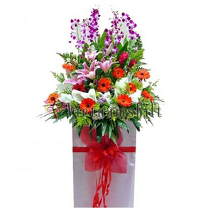 喜庆开幕高架花篮-衷心贺喜 送花到台湾,送花到上海,全球送花,国际送花