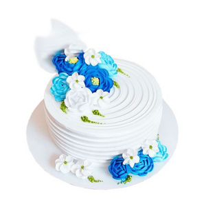 Whipped Cream Cake - Blue Love (8") 送花到台灣,送花到大陸,全球送花,國際送花
