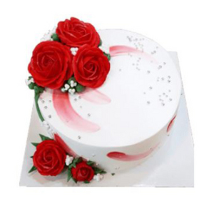 Fresh Cream Cake - Rose Fragrance 8" 送花到台灣,送花到大陸,全球送花,國際送花