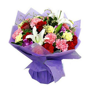 Carnation Lily Bouquet 送花到台灣,送花到大陸,全球送花,國際送花