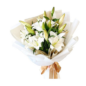 White Lily Bouquet 送花到台灣,送花到大陸,全球送花,國際送花