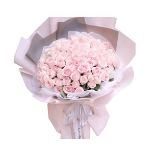 100 Pink roses bouquet 送花到台灣,送花到大陸,全球送花,國際送花
