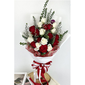 紅白玫瑰花束 送花到台灣,送花到大陸,全球送花,國際送花