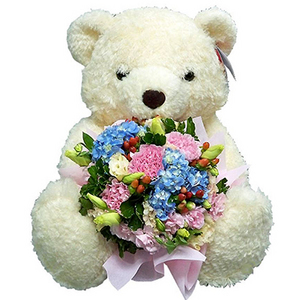 Hydrangea Bear Flower set 送花到台灣,送花到大陸,全球送花,國際送花