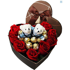 Love Hugs - Bear, Ferrero Rose gift set 送花到台灣,送花到大陸,全球送花,國際送花