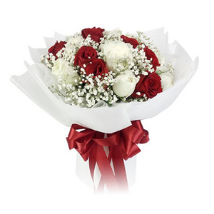 紅白玫瑰花束 送花到台灣,送花到大陸,全球送花,國際送花