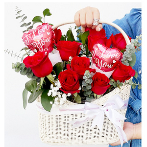 Red Rose Basket 送花到台灣,送花到大陸,全球送花,國際送花