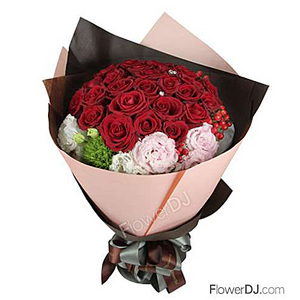 AO506致最愛_33朵紅玫花束 送花到台灣,送花到大陸,全球送花,國際送花