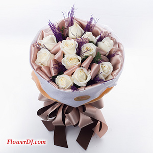 AI304法式香頌_白玫瑰花束 送花到台灣,送花到大陸,全球送花,國際送花