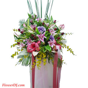 AC020 大展鴻圖高架花禮<一對> 送花到台灣,送花到大陸,全球送花,國際送花